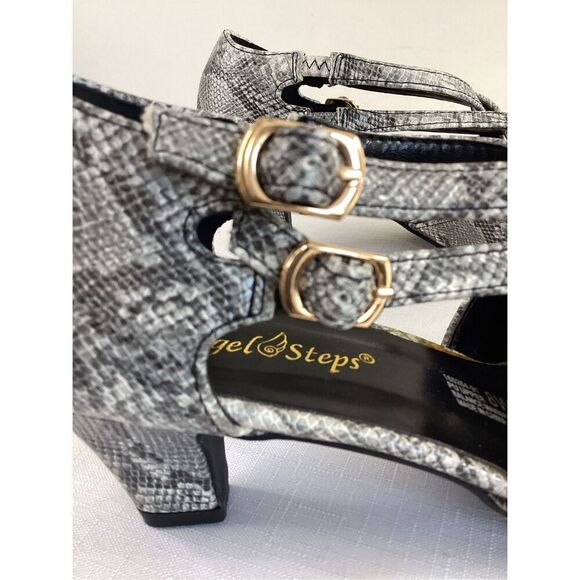 Angel Steps Closed Toe Mock Animal Pattern Short Heel Pump Size 8 NWOT - Picture 6 of 9